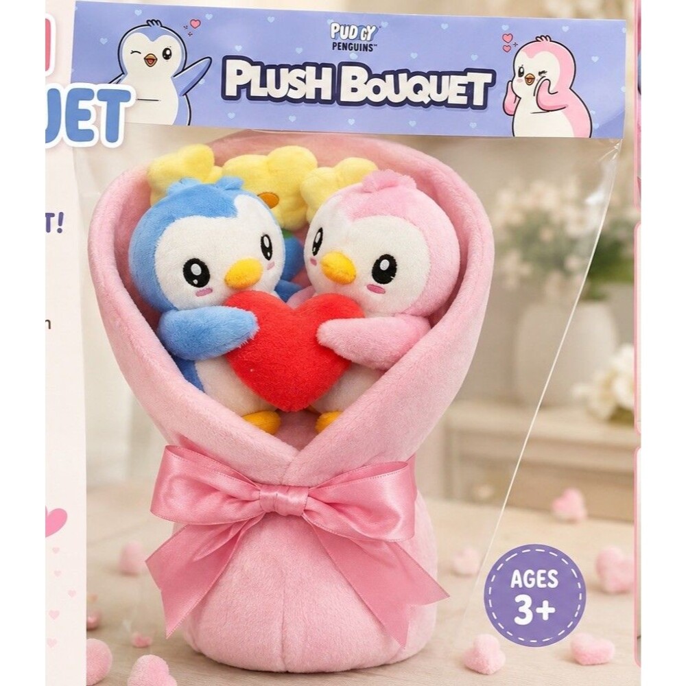 Pudgy Penguins Plush Bouquet  Valentine's Day Stuffed Animal